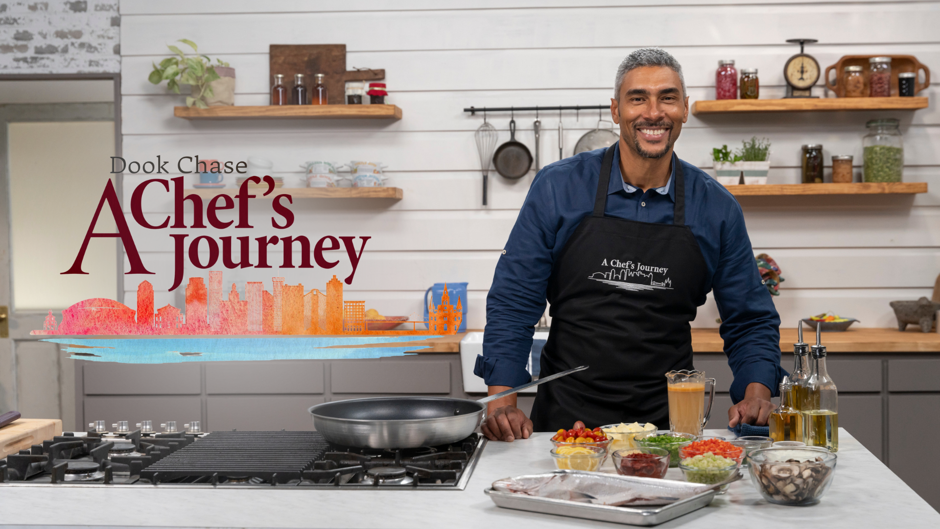 Dook Chase: A Chef's Journey set photo with chef Dook Chase